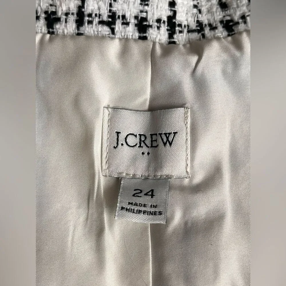 J Crew Women's Tweed Blazer Size 22 Collared Checked Lined Lady Jacket